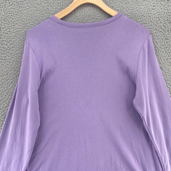 J Jill Top Womens Medium Purple Perfect Pima Forward Seam Tunic Pullover Knit - Picture 4 of 10